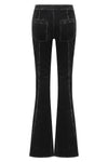 OUDE WAAG 25 autumn and winter washed elastic stitching flared pants OW-OW-25AW-PT07C1BL900-HEI black